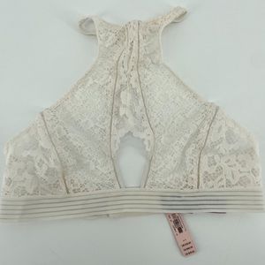 Victoria’s Secret NWT White Lace Halterneck Bralette S